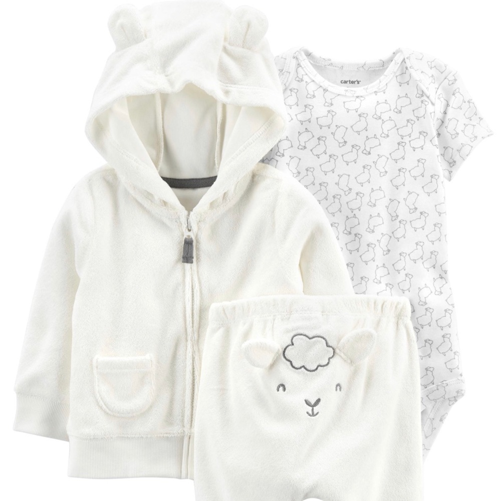Carter’s 3-Piece Hooded Jacket, Onesie & Pants Set